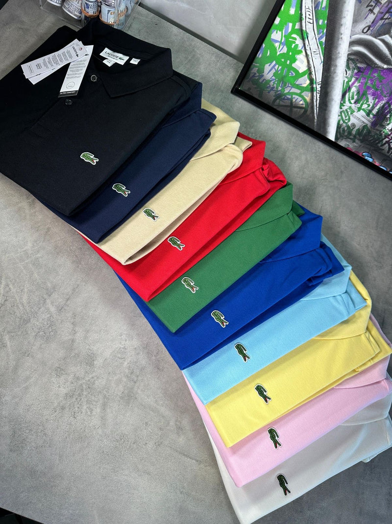 Kit 3 Camisas Gola Polo Lacoste Petit Piquet