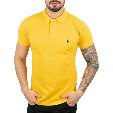 Camisa Gola Polo Ralph Lauren Masculina Custom Fit - Amarela